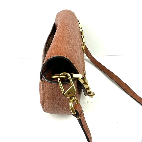 J Crew Bristol Crossbody Bag Camel Brush Gold Chain Handbag Personalized - Picture 5 of 16